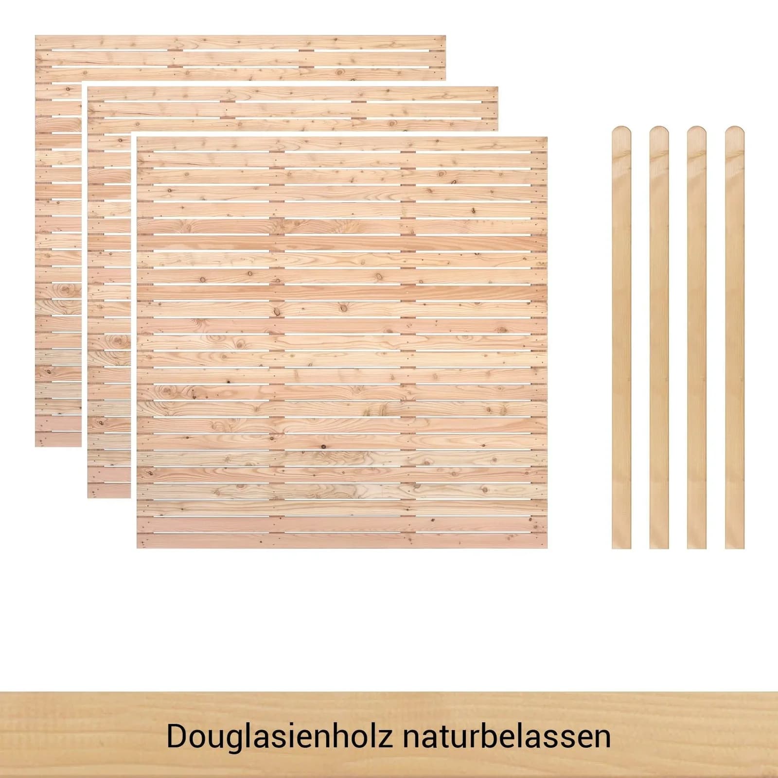 BM MASSIVHOLZ Zaun Set 3 beige Holzwerkstoff