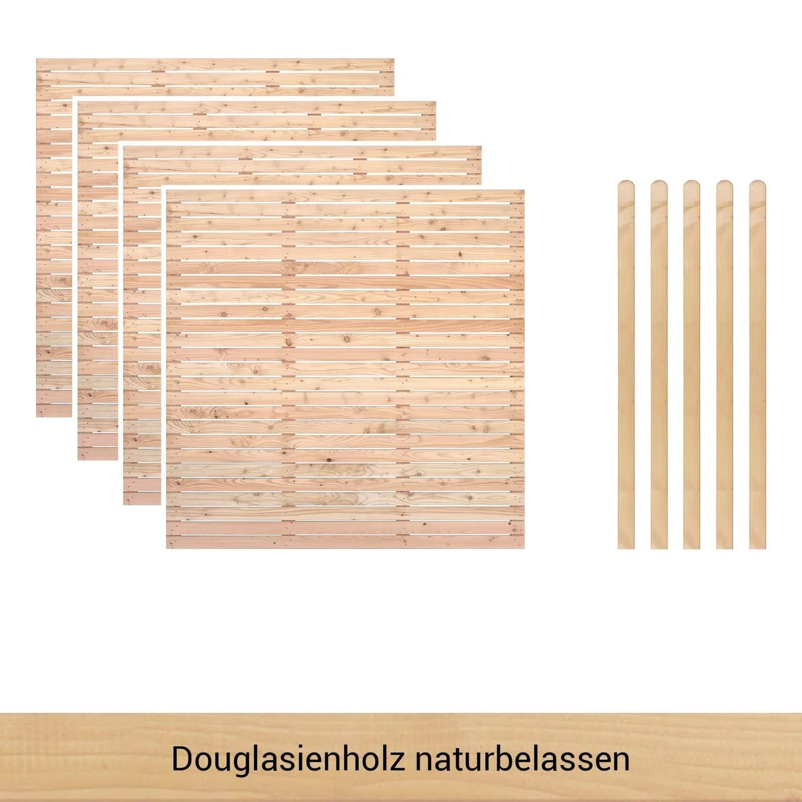 Zaun BM MASSIVHOLZ "Kurt Set 4" Beige Holzwerkstoff 4 Zaunelemente