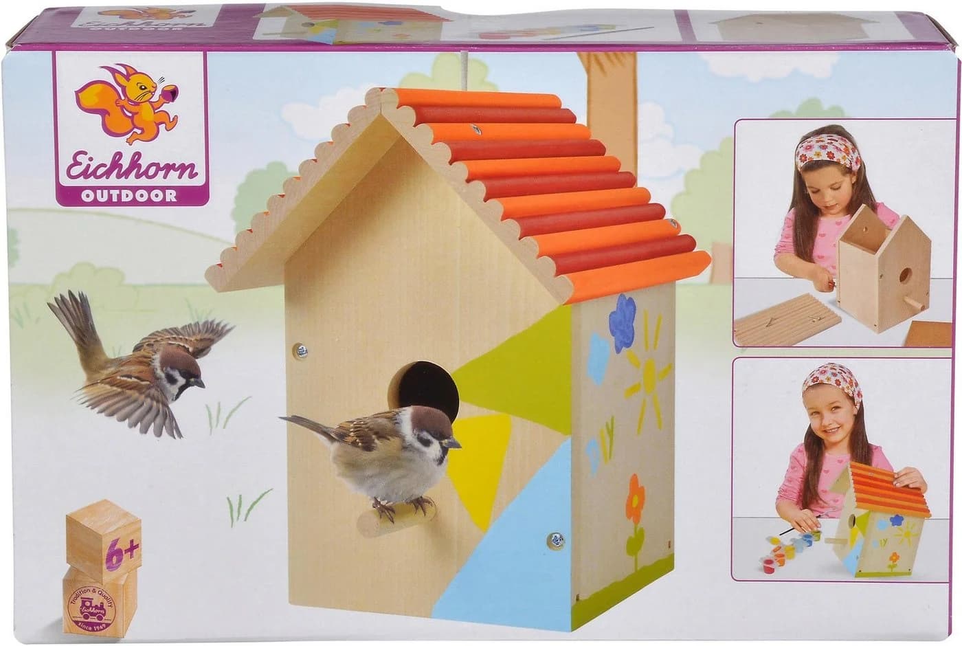 EICHHORN Kreativset Outdoor Vogelhaus zum Bemalen