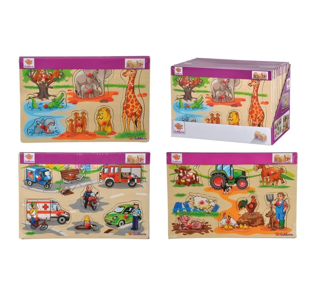 Simba Dickie Puzzle Eichhorn Holzspielzeug 9-teilig 30x20cm - Bild 2