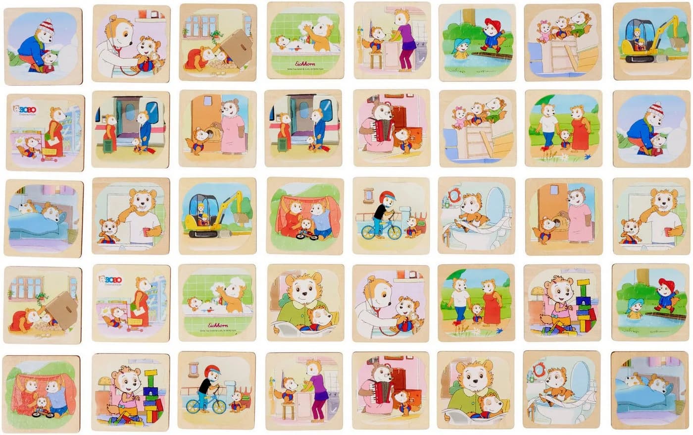 Eichhorn Spiel Bobo Siebenschläfer Memo-Spiel Bunt Holz Kinderspiel - Bild 3
