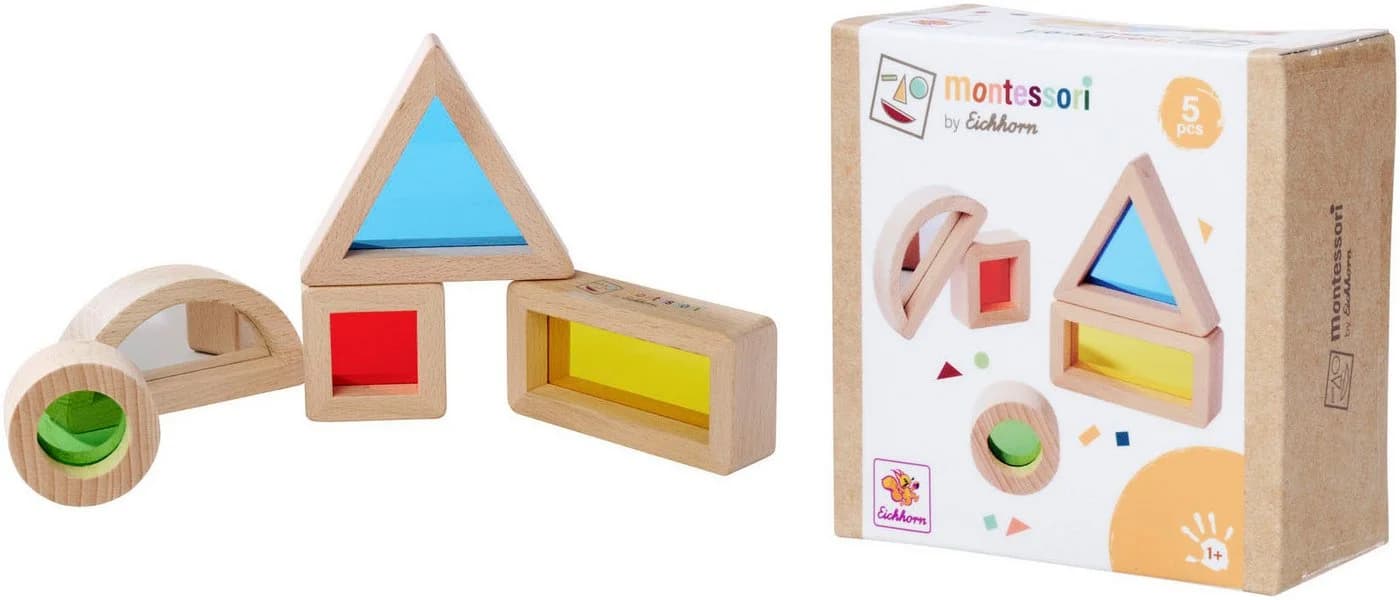 Eichhorn Montessori Fensterbausteine 5-tlg. Bunt Holz Acrylglas - Bild 2