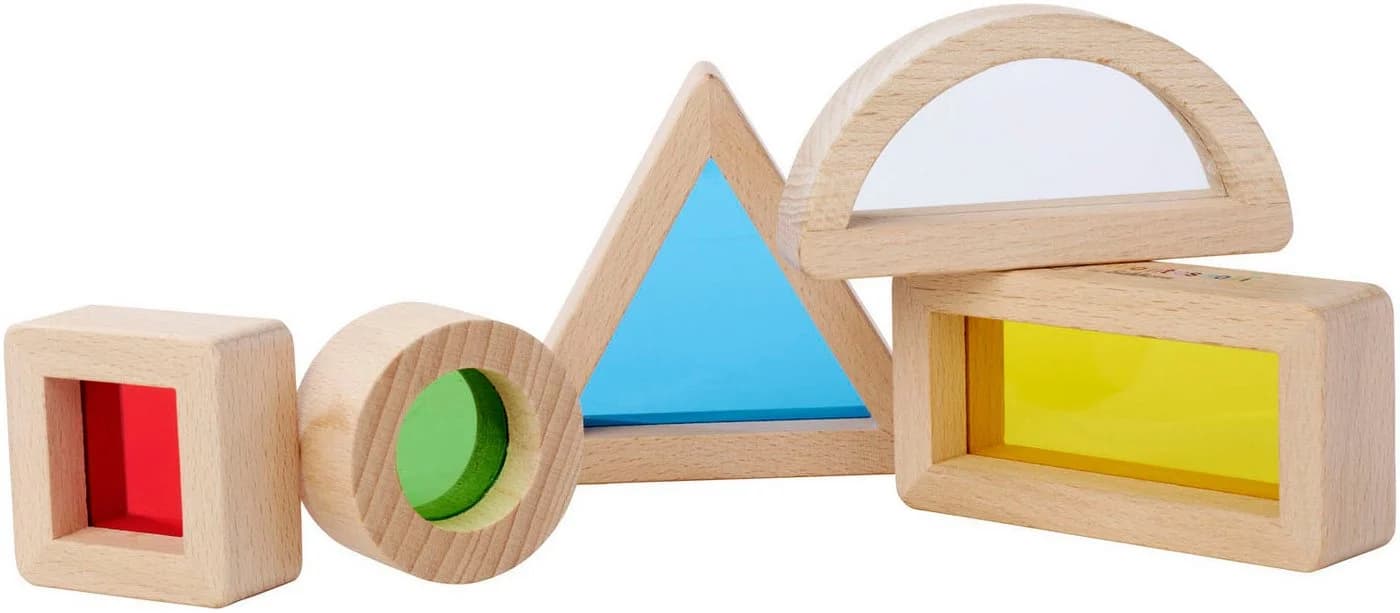Eichhorn Montessori Fensterbausteine 5-tlg. Bunt Holz Acrylglas - Bild 3