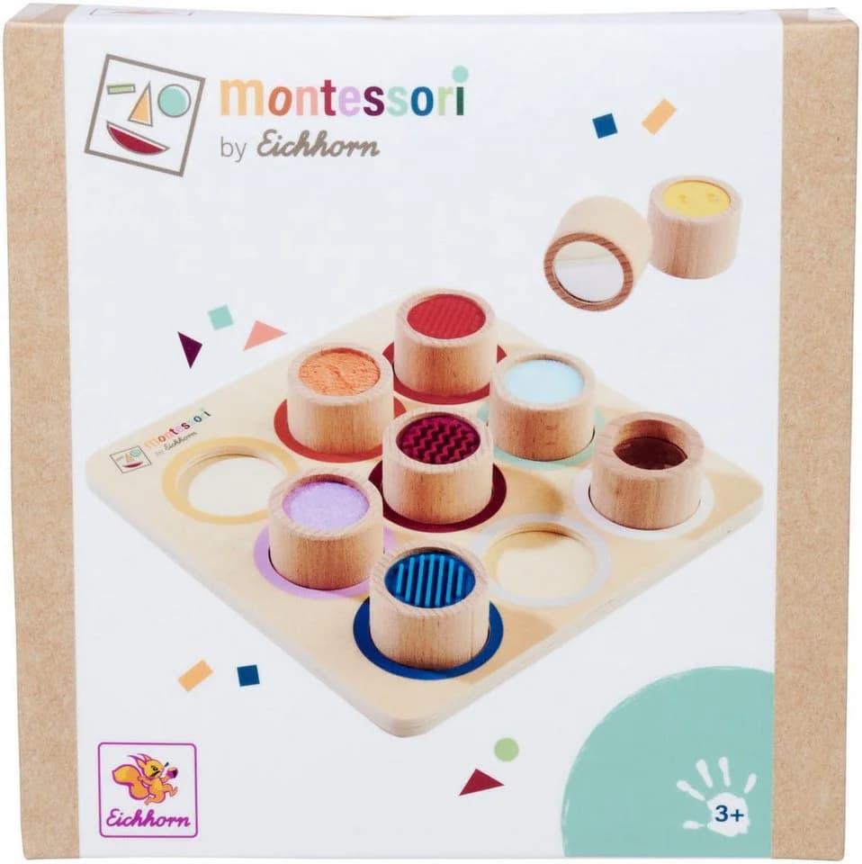 Eichhorn Montessori Fühlbrett 9 Zylinder Bunt FSC Holz - Bild 3