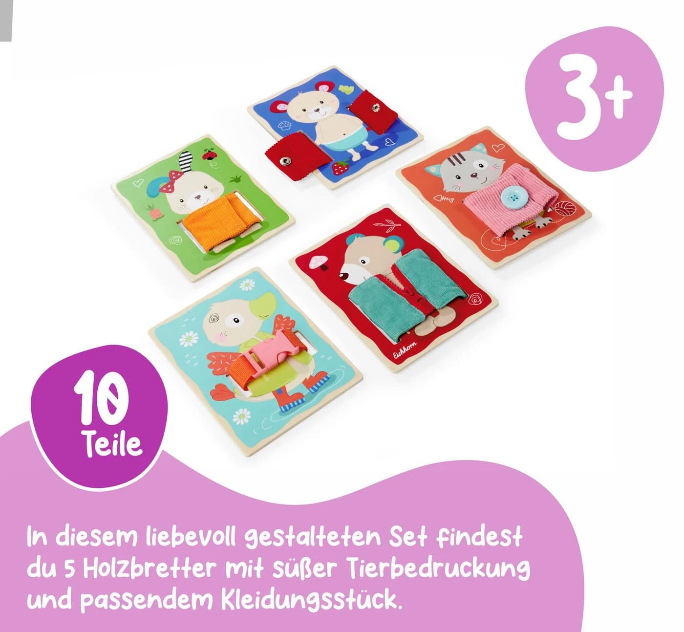 Eichhorn Lernspielzeug Lernbretter Textil Set 4-St