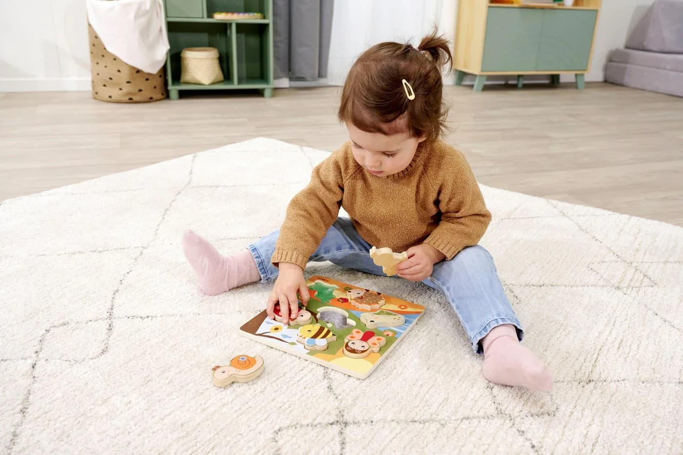 Eichhorn Steckpuzzle Fühlpuzzle mit Stoff, 7 Puzzleteile Bunt - Bild 5