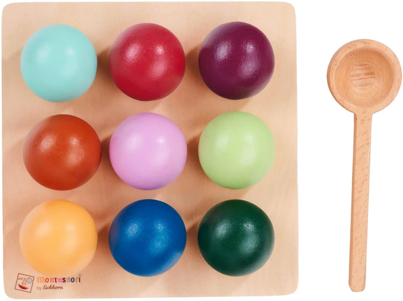 Eichhorn Steckspielzeug Montessori Sortierkugeln Bunt Holz - Bild 3