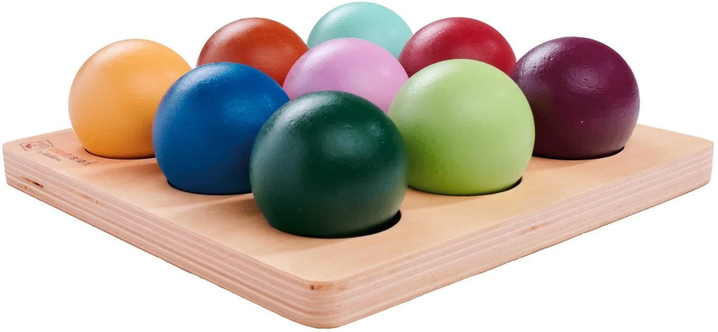Eichhorn Steckspielzeug Montessori Sortierkugeln Bunt Holz - Bild 4