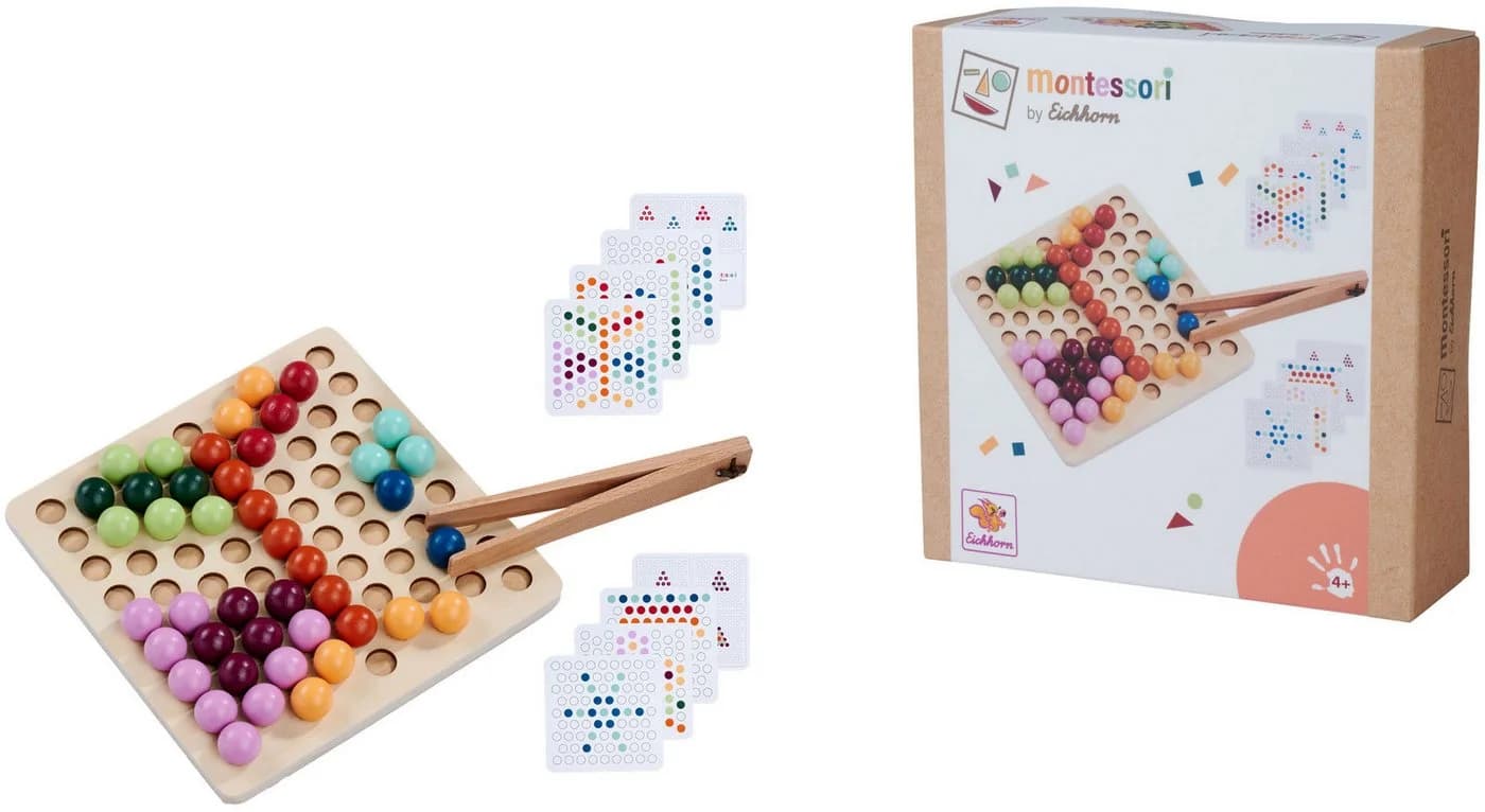 Eichhorn Steckspielzeug Montessori Sortierperlen Bunt - Bild 2