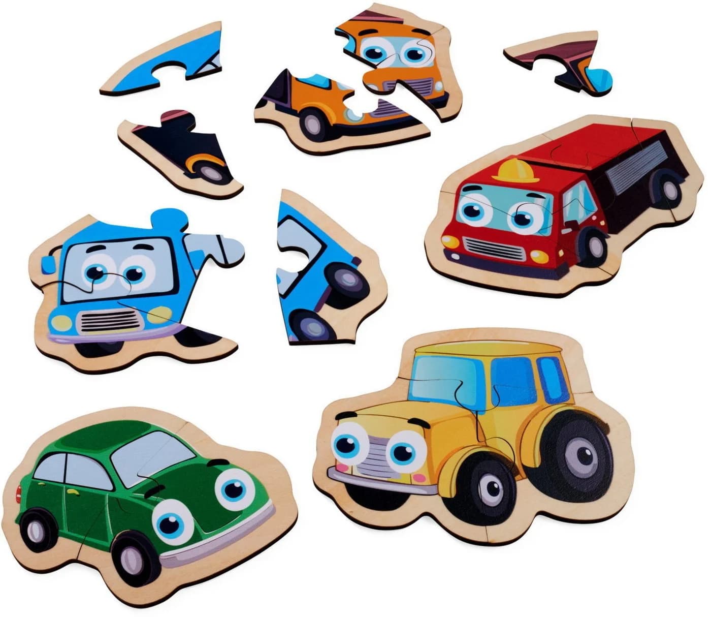 Eichhorn Kinder Puzzle 5 Fahrzeuge Holz 20 Teile ab 2 Jahren - Bild 3