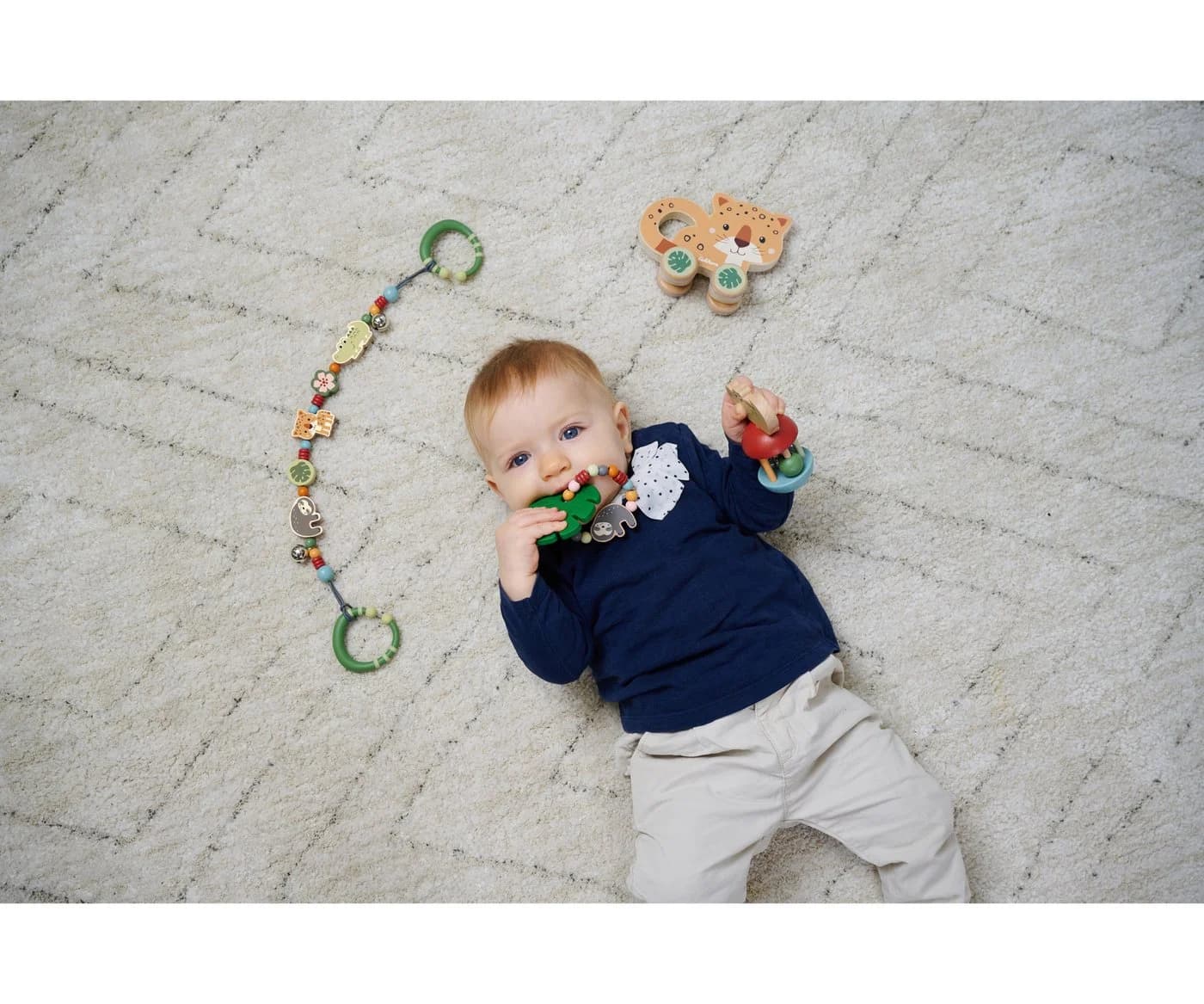 Eichhorn Kinderwagenkette Baby Bunt Holz & Silikon - Bild 4