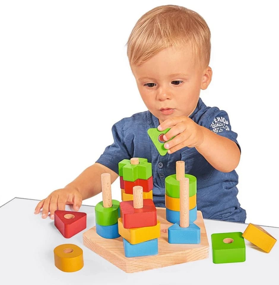 Eichhorn Steckspielzeug Steckspiel Set 21-tlg. Bunt Holz - Bild 4