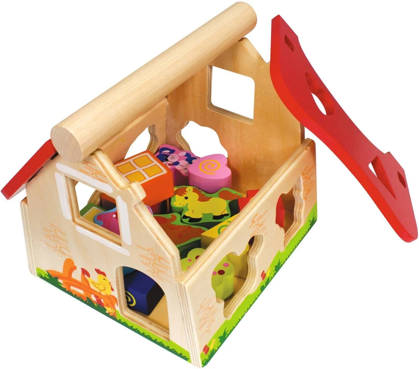 Eichhorn Steckhaus 15-tlg. Steckspielzeug aus Holz Bunt - Bild 4