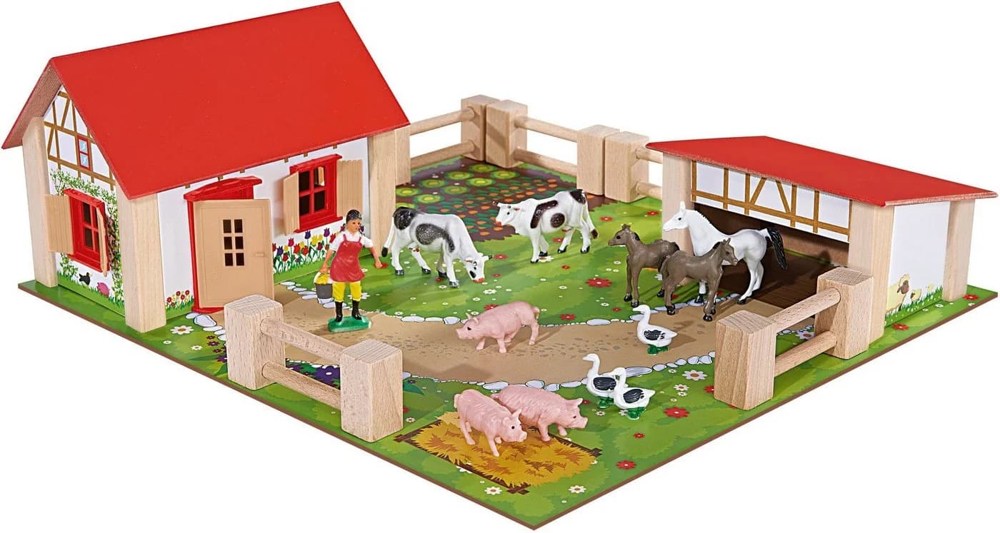 EICHHORN Spielwelt Bauernhof klein Bunt Holz - Bild 2