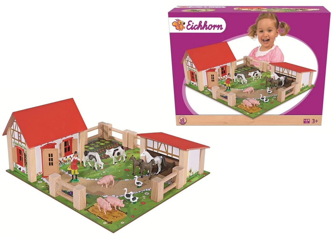 EICHHORN Spielwelt Bauernhof klein Bunt Holz - Bild 5