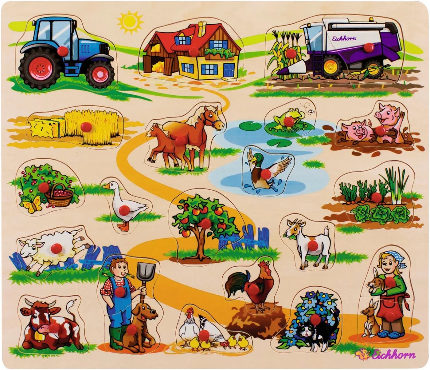 Eichhorn Steckpuzzle Bauernhof 23 Teile FSC Holz - Bild 2
