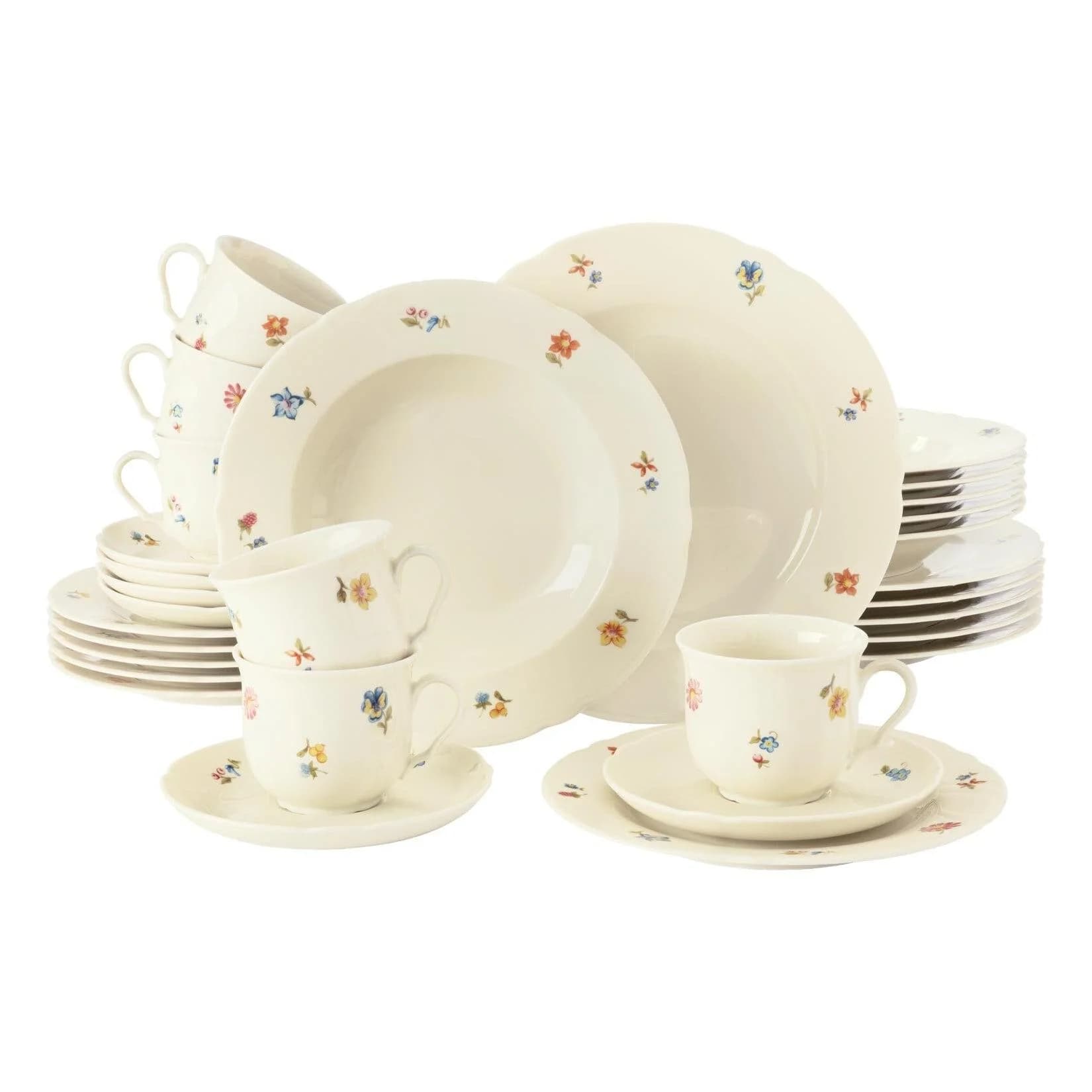 Seltmann Weiden Geschirr-Set Marieluise 30-tlg. Creme/Bunt Porzellan