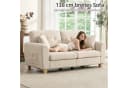 CANMOV Schlafsofa 2-Sitzer Beige Cord mit Seitentasche Bild 4