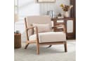 CANMOV Accent Sessel Beige mit Hocker & Lendenkissen Bild 2