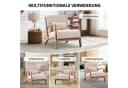 CANMOV Accent Sessel Beige mit Hocker & Lendenkissen Bild 3