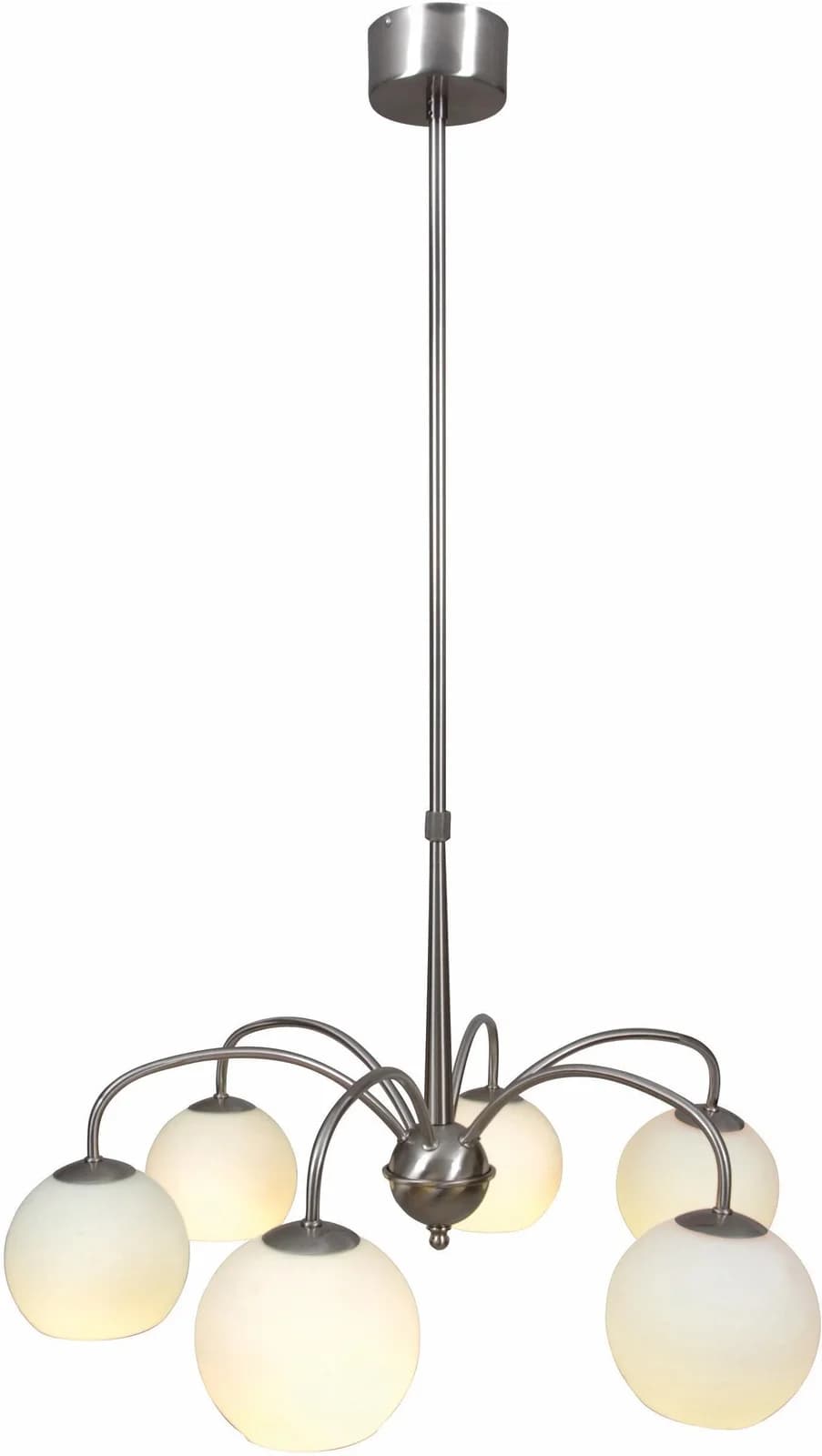 NÄVE Pendelleuchte CROWN 6-flammig Silber/Weiß 13cm