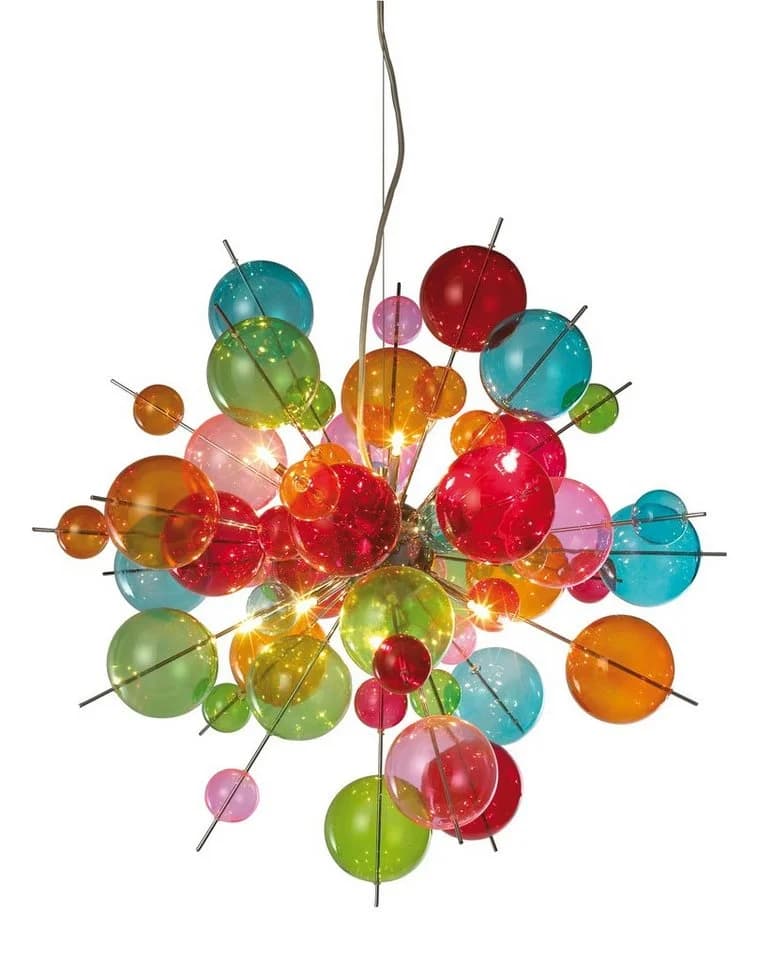 NÄVE Pendelleuchte Explosion Bunt Glas Metall 10xG9 - Bild 3
