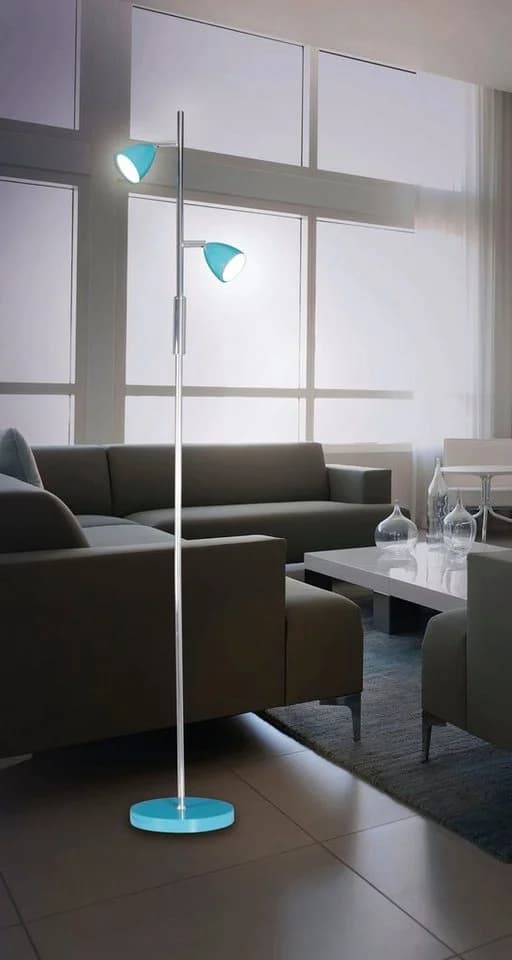 NÄVE LED Stehlampe Aaron Silber/Türkis mit verstellbaren Spots - Bild 2
