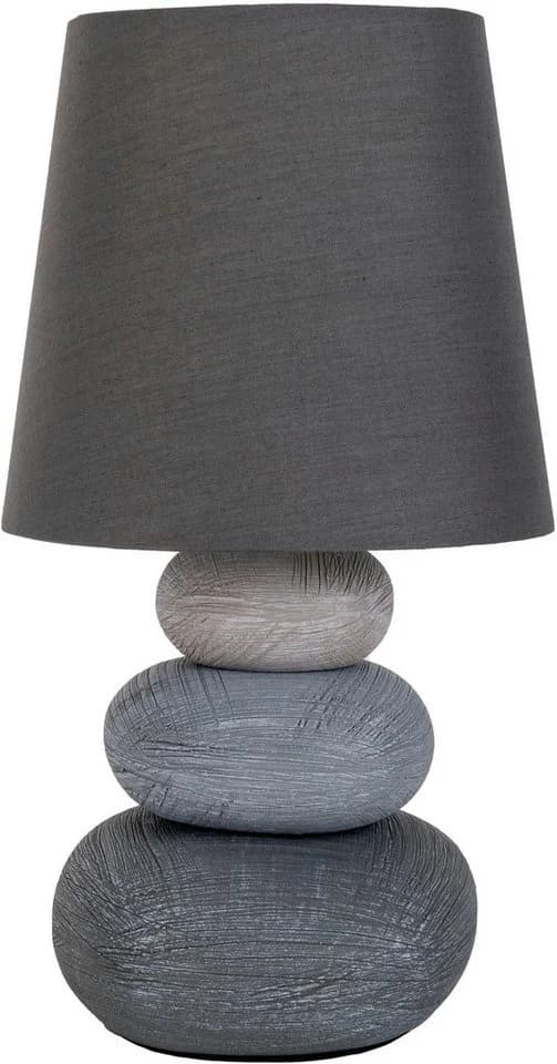 NÄVE LED Tischleuchte Stoney Grau Keramik Textil - Bild 2