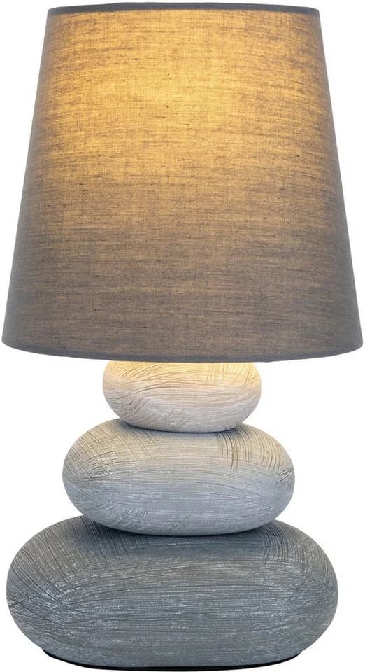 NÄVE LED Tischleuchte Stoney Grau Keramik Textil - Bild 3
