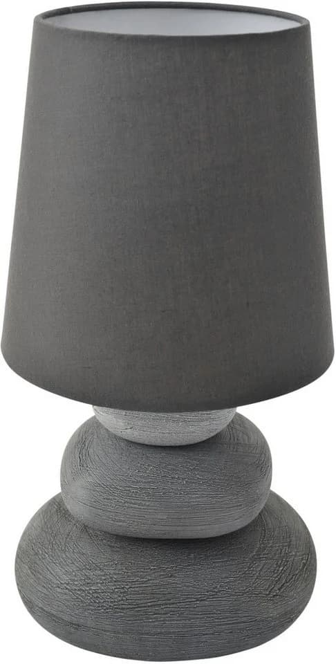 NÄVE LED Tischleuchte Stoney Grau Keramik Textil - Bild 4