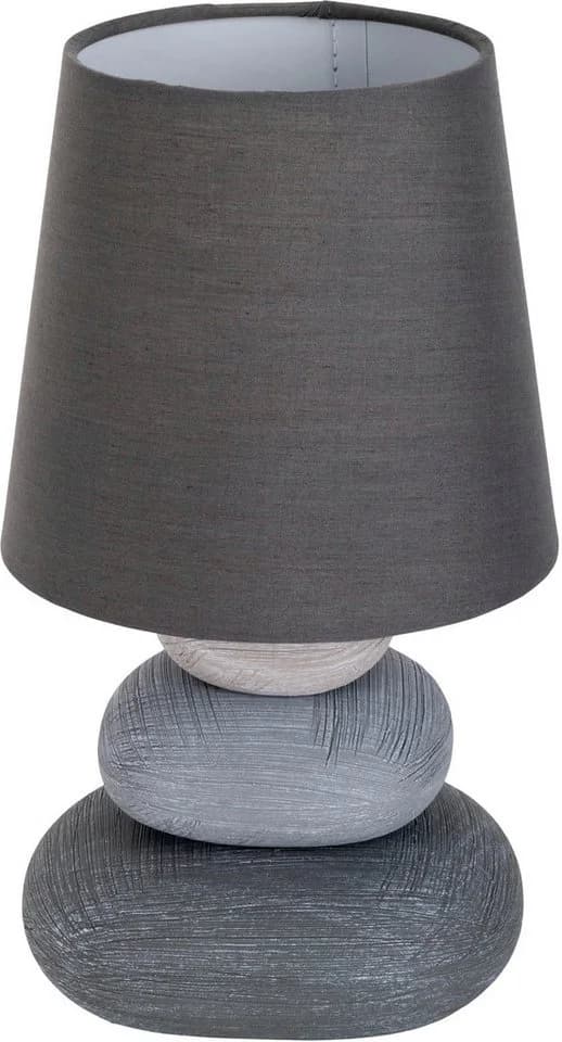 NÄVE LED Tischleuchte Stoney Grau Keramik Textil - Bild 5
