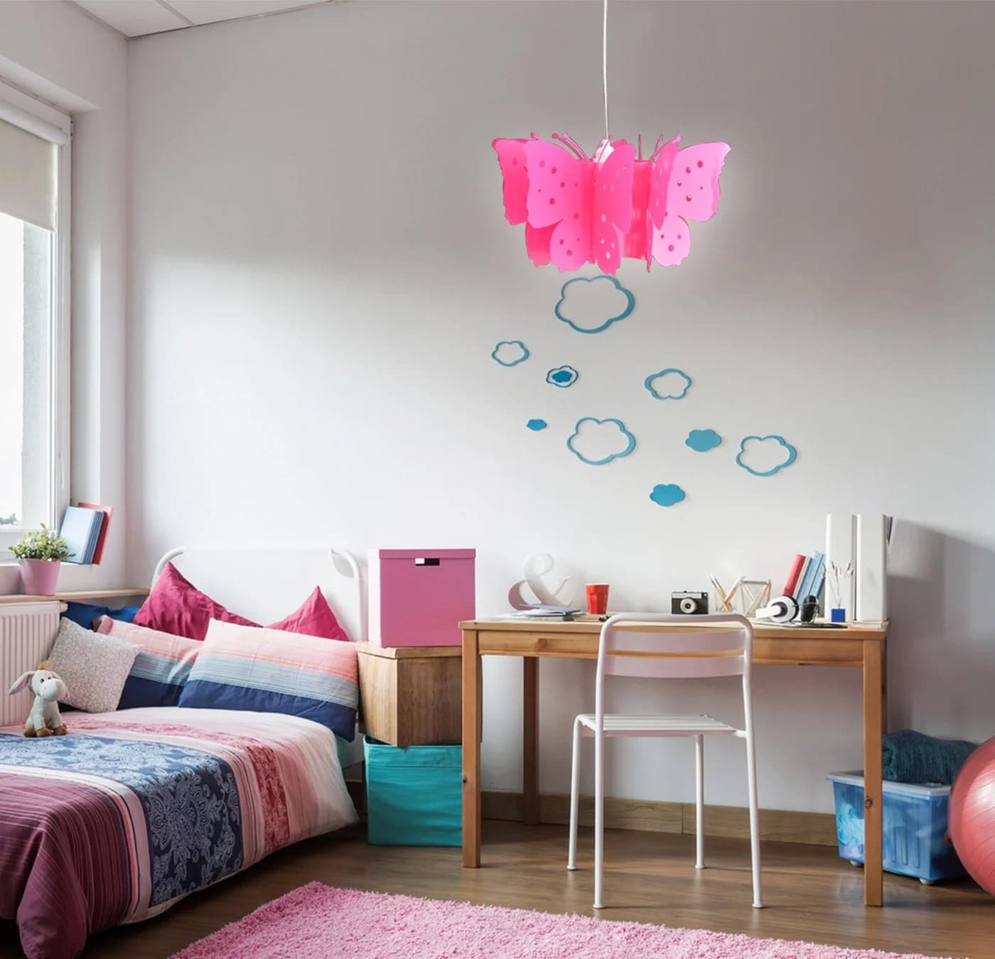NÄVE Pendelleuchte Kizi Pink Schmetterlingsform Kinderzimmer - Bild 2