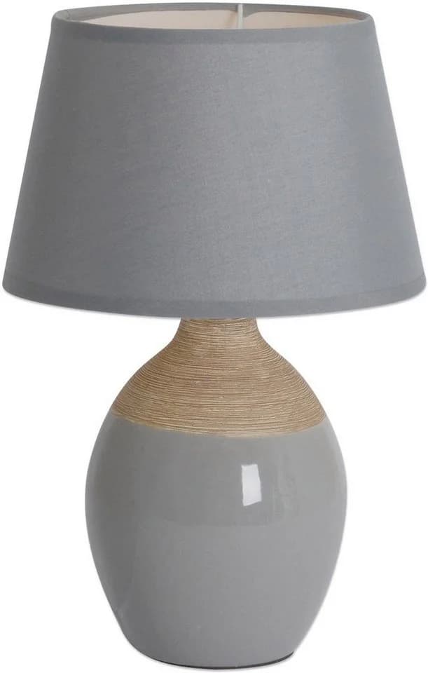 NÄVE Tischleuchte Talia Grau Beige Keramik Textil E14 - Bild 2