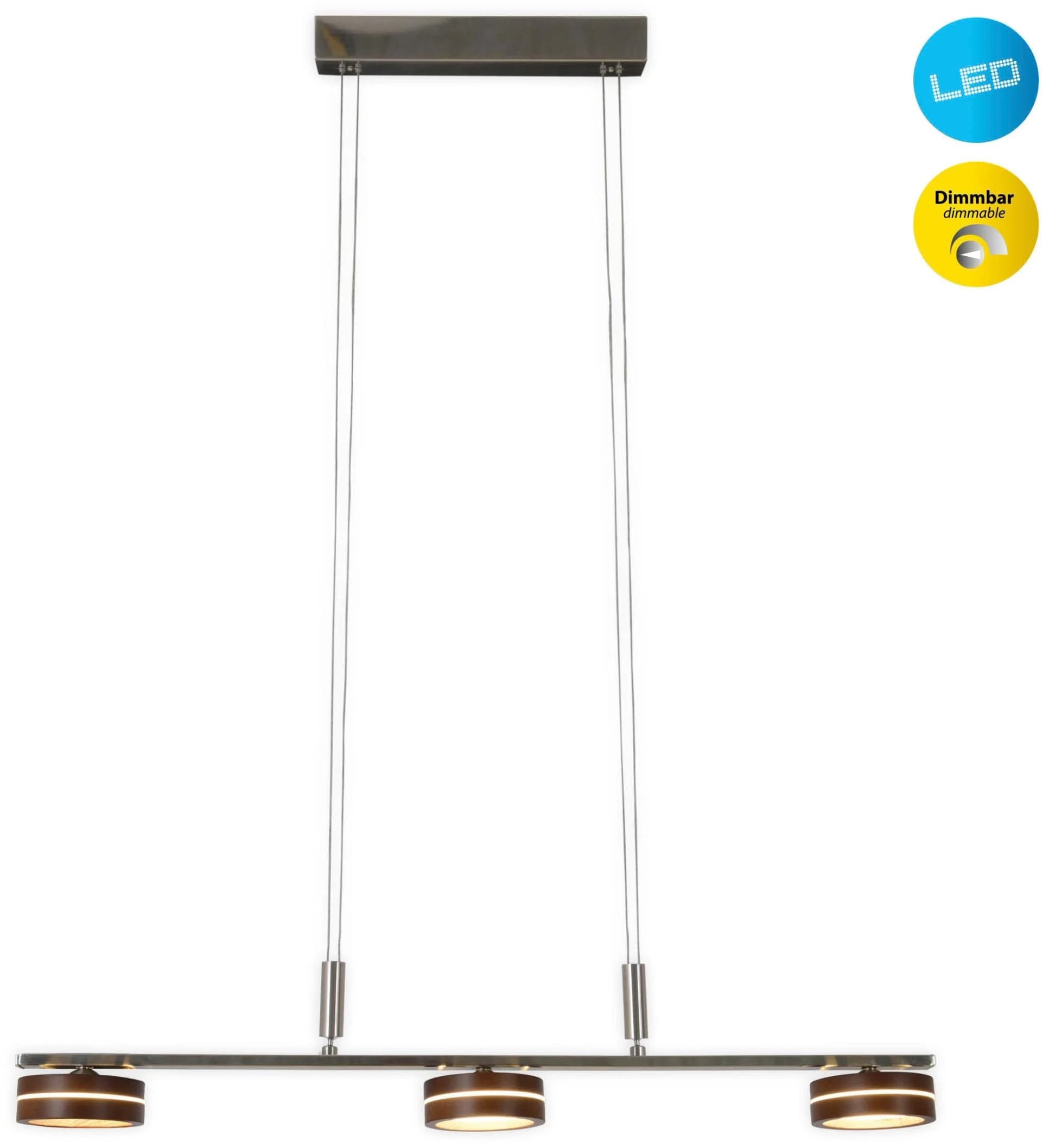 NÄVE LED Pendelleuchte Triberg Braun 3-flammig 75cm - Bild 2