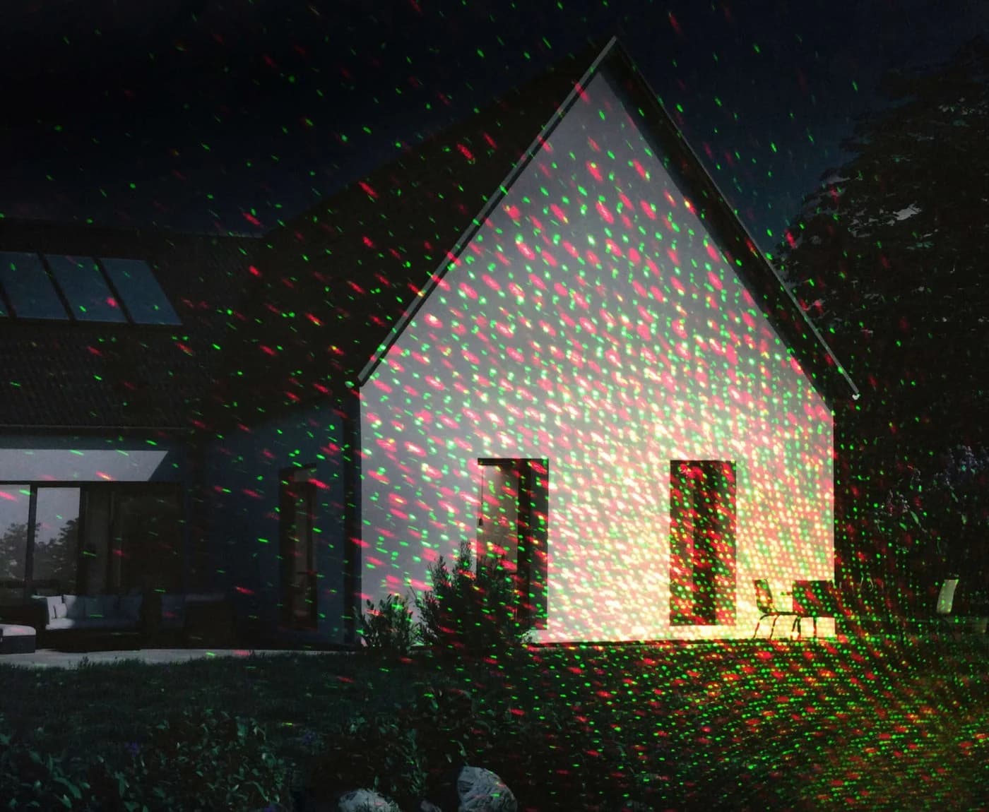NÄVE LED Gartenleuchte Projektor Schwarz mit Fernbedienung