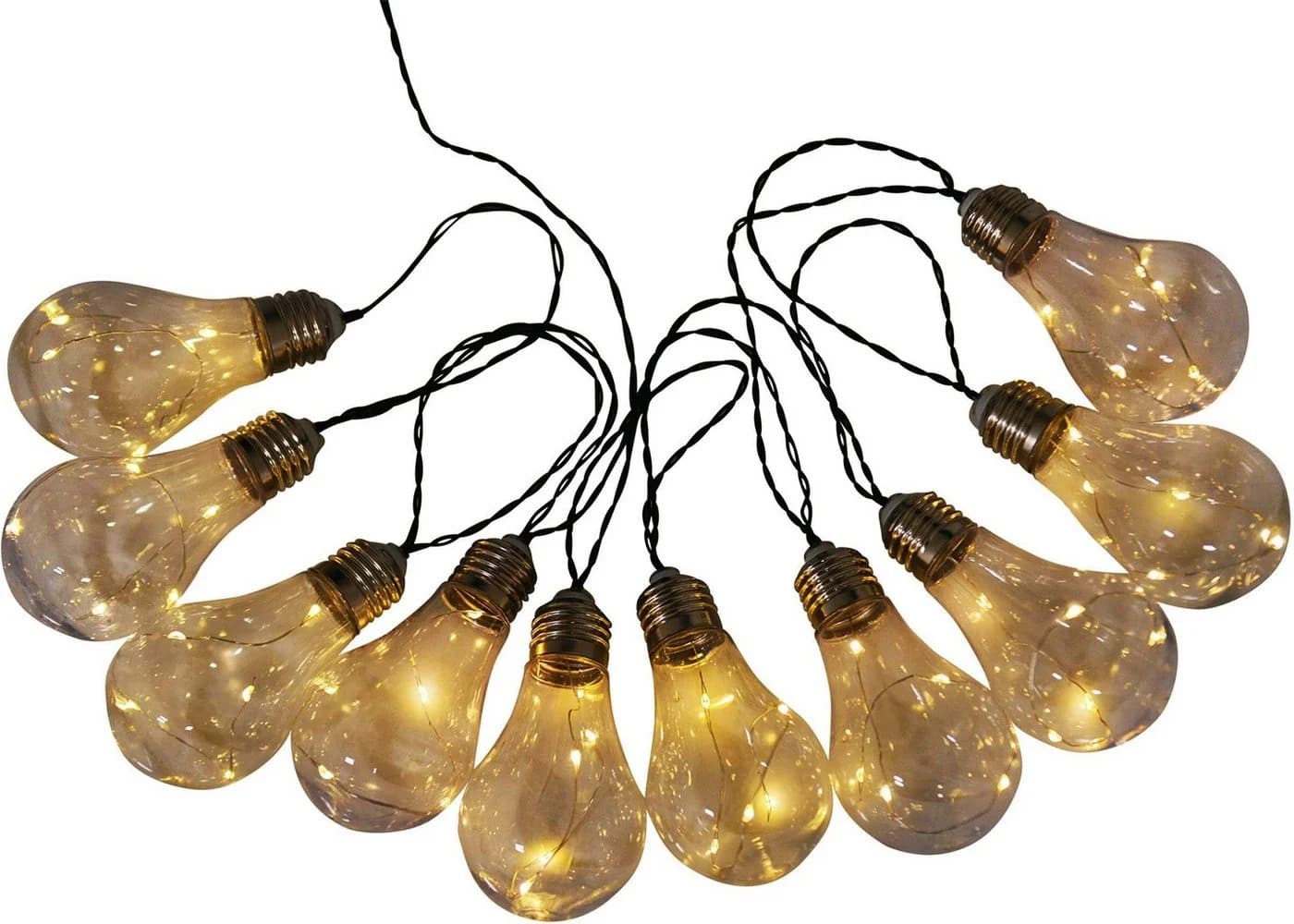 NÄVE LED-Lichterkette Solar Glühbirne Transparent Warmweiß - Bild 3