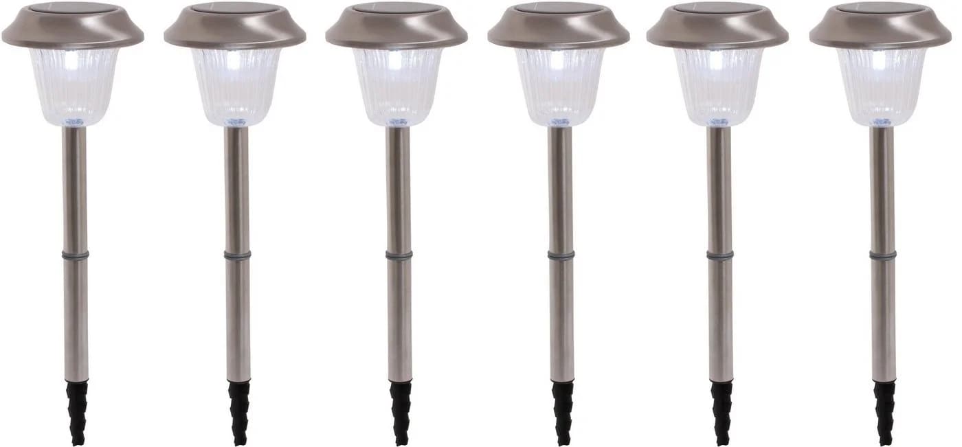 NÄVE LED Gartenleuchte Gustav 6er-Set Silber Solar - Bild 2