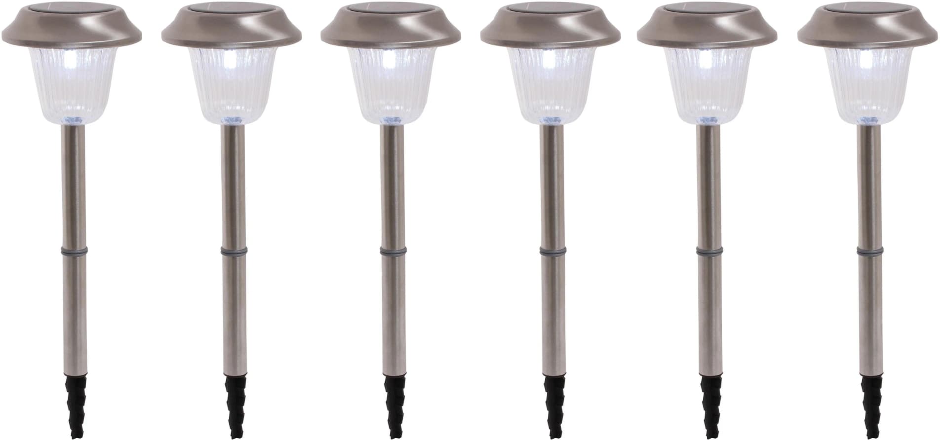 NÄVE LED Gartenleuchte Gustav 6er-Set Silber Solar - Bild 3