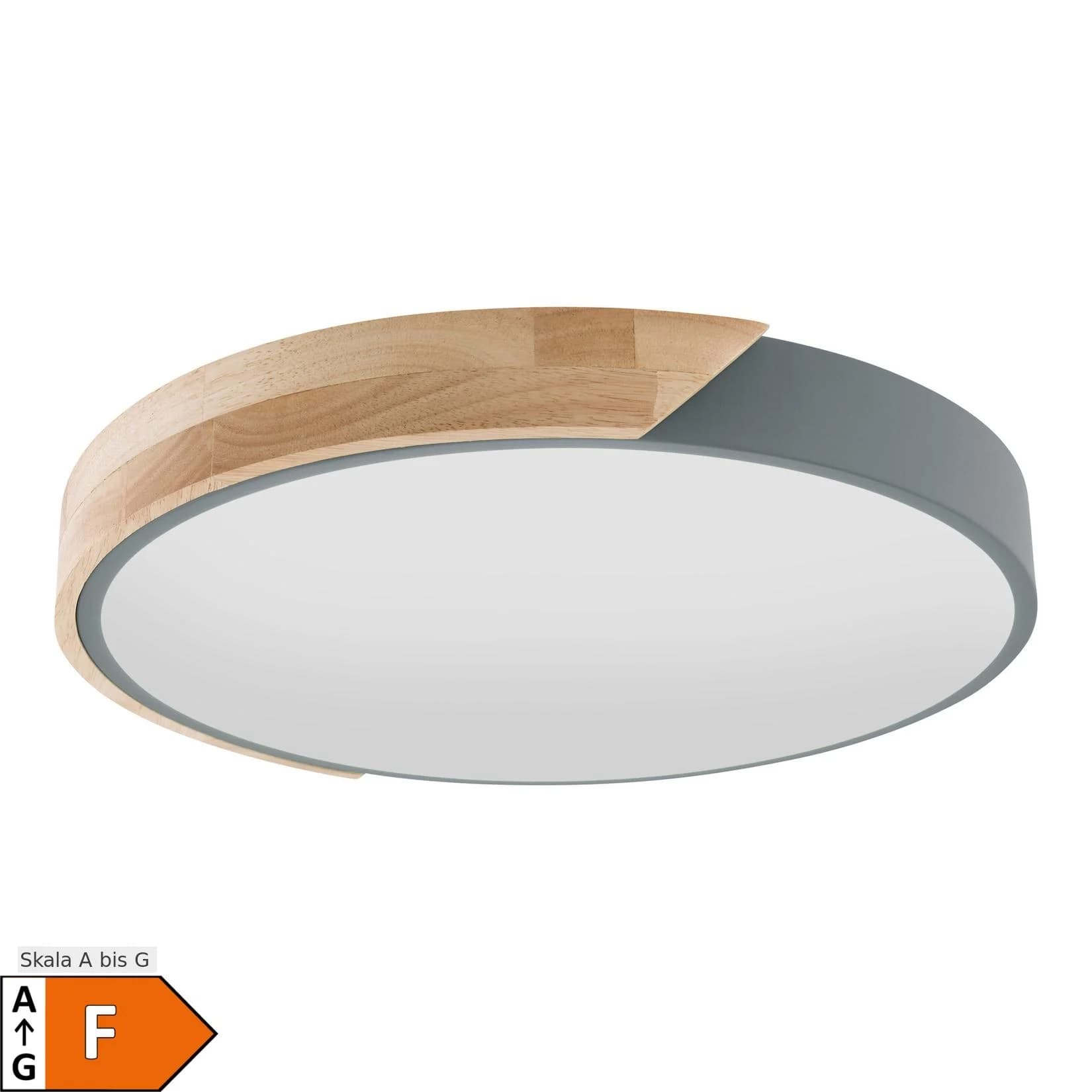 NAEVE LED Deckenleuchte Borneo Warmweiß Holz Metall
