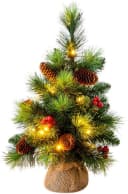 NÄVE LED-Leuchtzweig Weihnachtsbaum mit Beeren und Zapfen Grün Bunt Bild 2