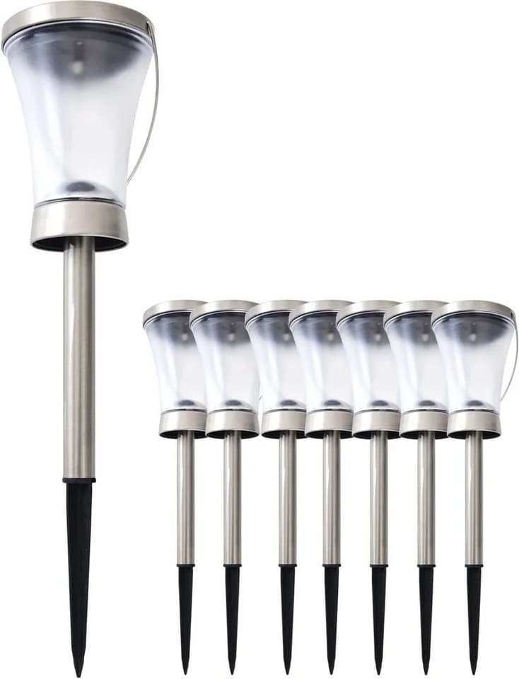 NÄVE LED Solarleuchte Veronica 8er-Set Silber Outdoor - Bild 2