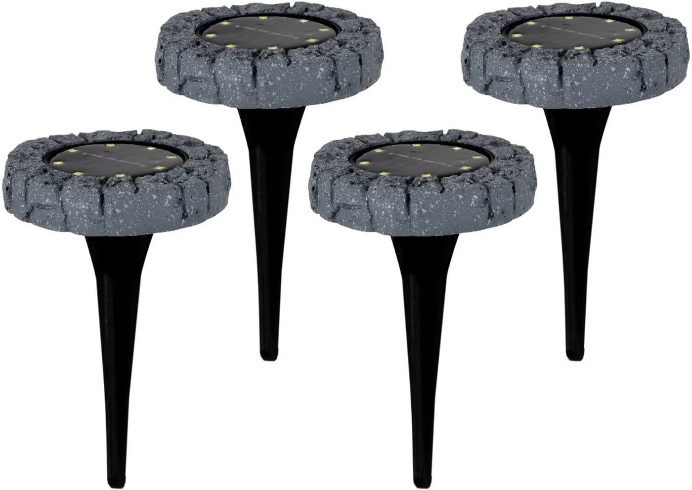 NÄVE LED Solar Bodenleuchte Grau 4er Set mit Erdspieß - Bild 2