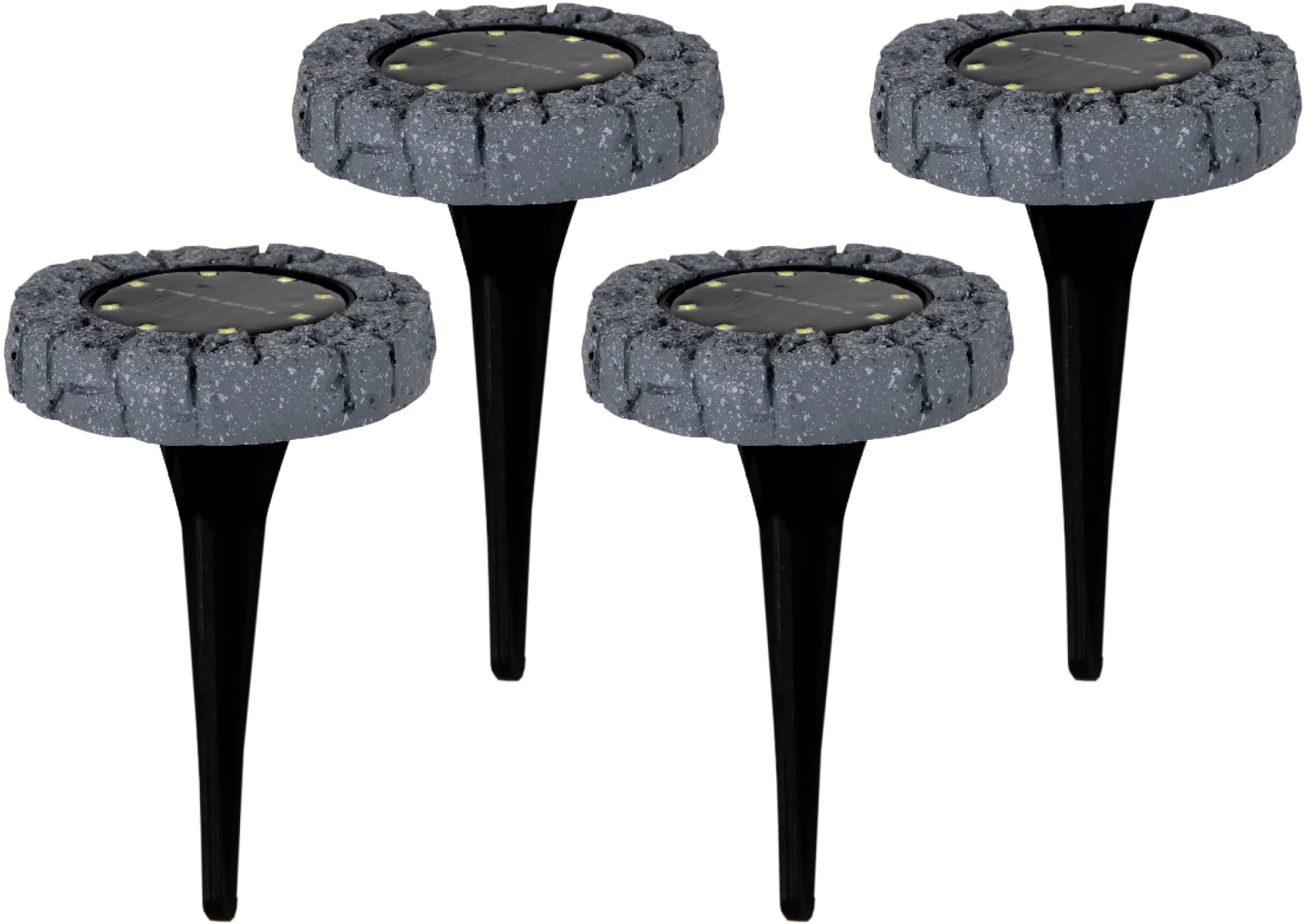 NÄVE LED Solar Bodenleuchte Grau 4er Set mit Erdspieß - Bild 3