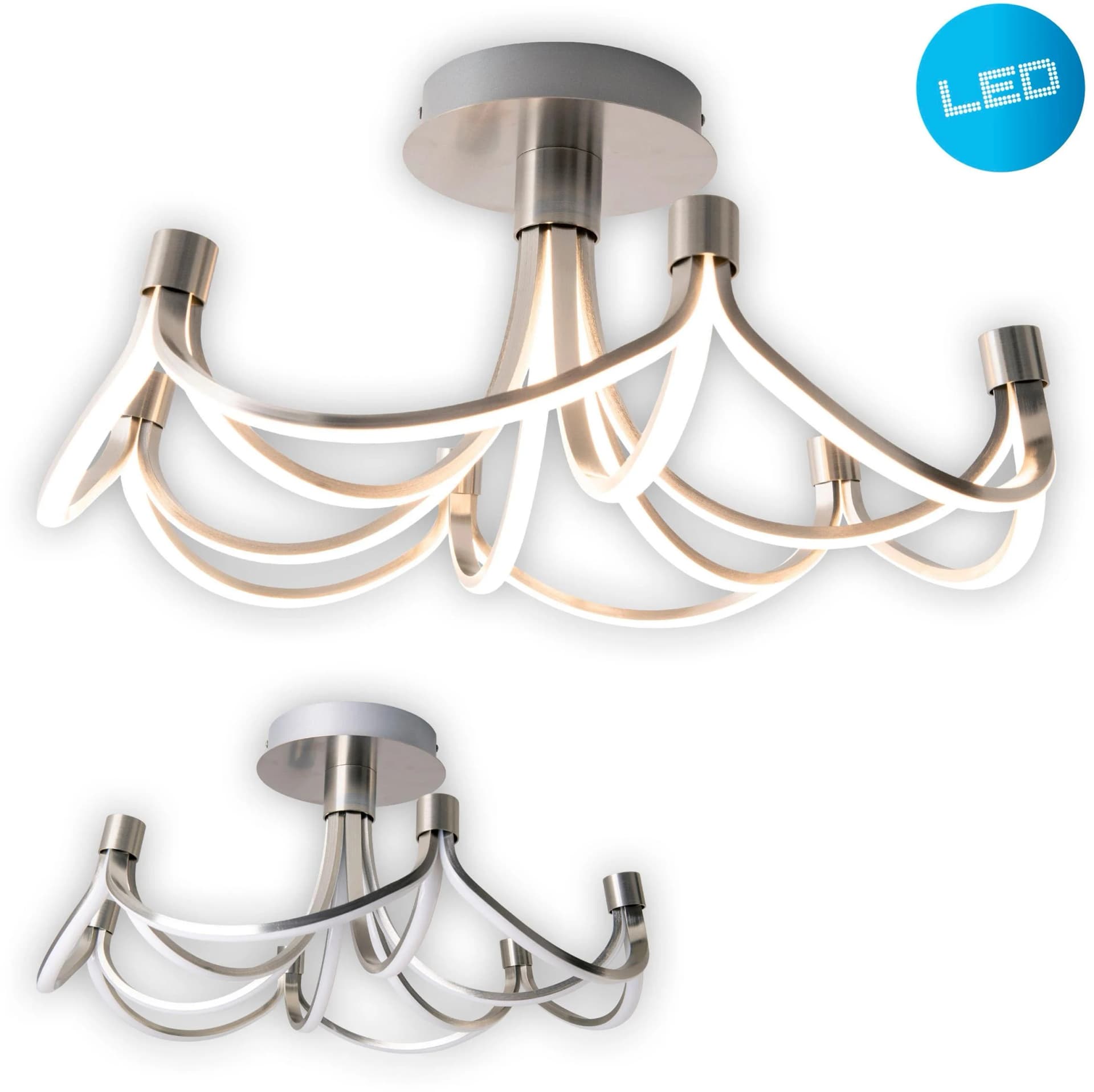 NAEVE LED Deckenleuchte Festos Silber 60 cm Kronleuchter - Bild 2