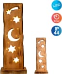 NÄVE LED Dekoobjekt Light Moon/Stars Beige Holz IP44 Timer Bild 4