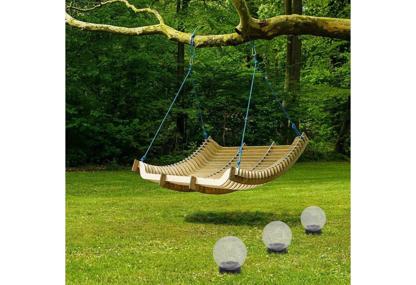 näve LED Solarleuchte Crackle 3er Set Warmweiß Glas Schwarz