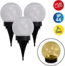 näve LED Solarleuchte Crackle 3er Set Warmweiß Glas Schwarz Bild 2