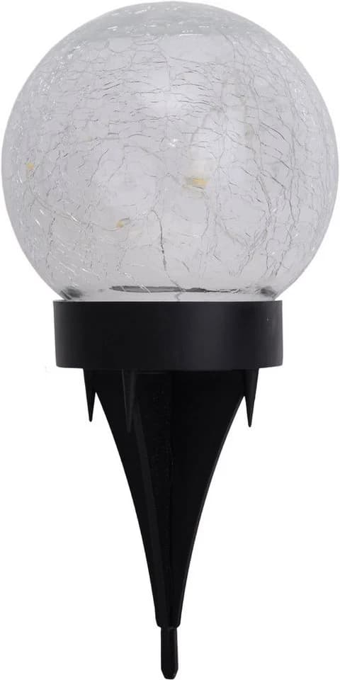 näve LED Solarleuchte Crackle 3er Set Warmweiß Glas Schwarz - Bild 5