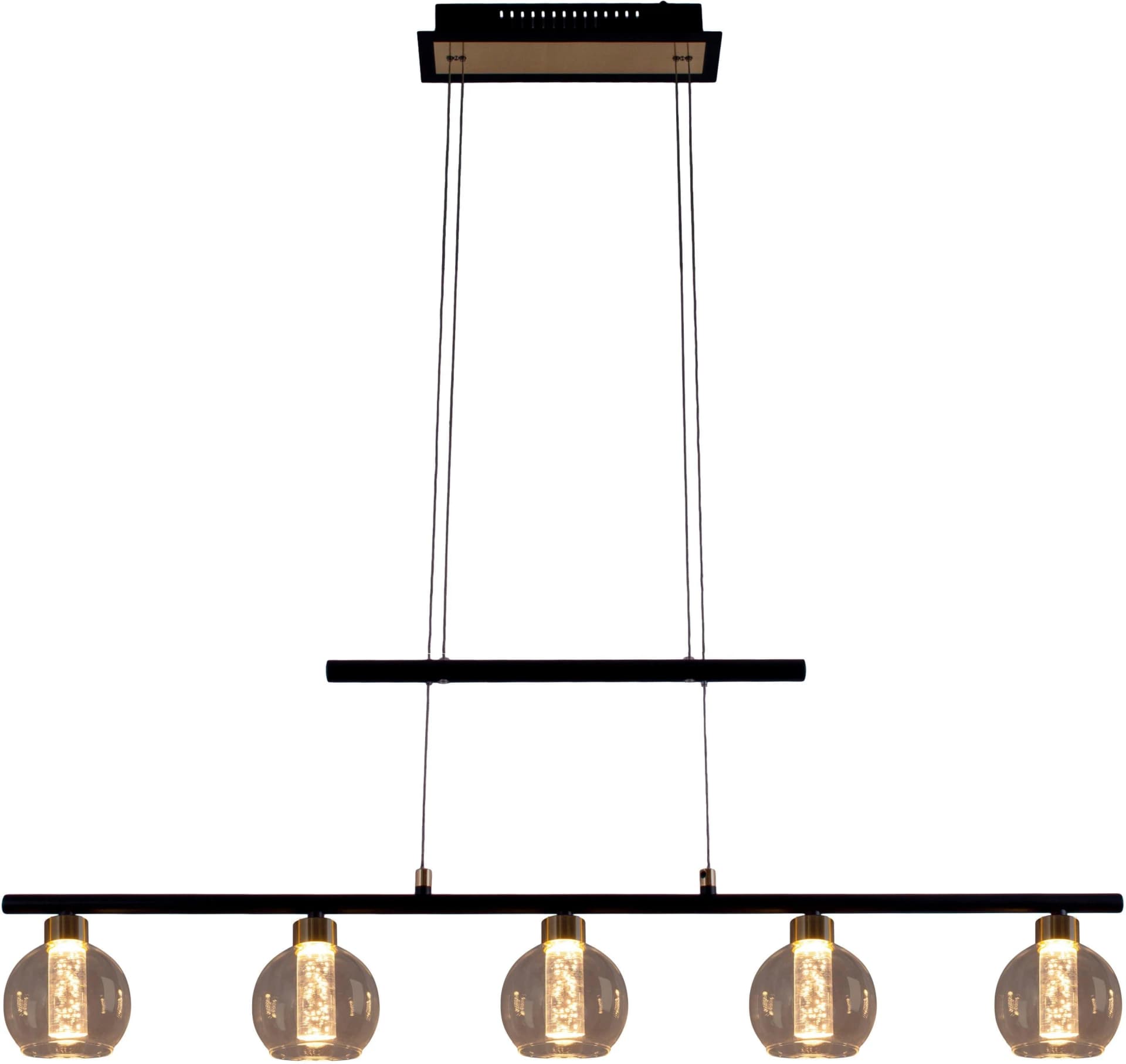 NÄVE LED Pendelleuchte Brass 5-flammig Schwarz - Bild 2