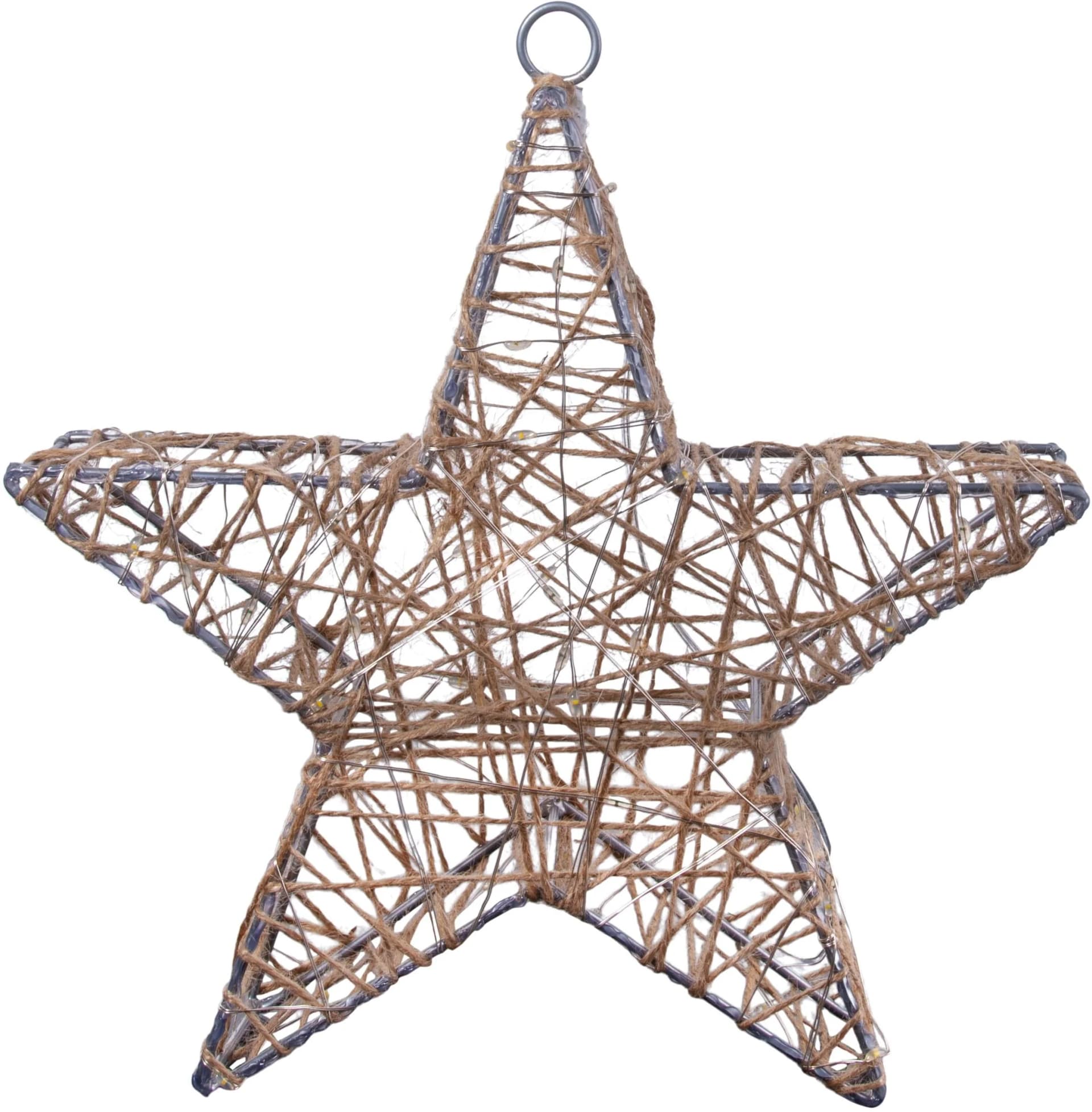 NÄVE Metallstern Weihnachtsdeko Beige LED Dekolicht 2er Set